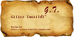 Gilicz Tasziló névjegykártya